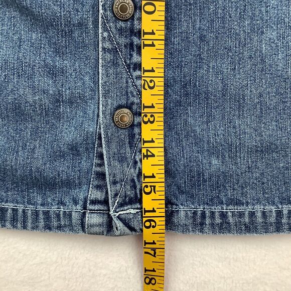 American Eagle Outfitters Denim Mini Skirt Women’s Size 8 Blue Jeans Snap Front - Picture 8 of 15